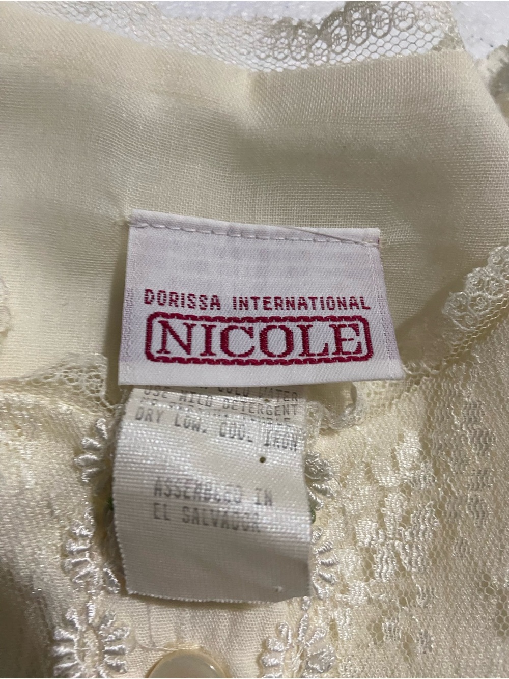 Vintage Dorissa International Nicole Girls Ivory Puff Sleeve Formal Dress Sz 4 - Picture 9 of 10